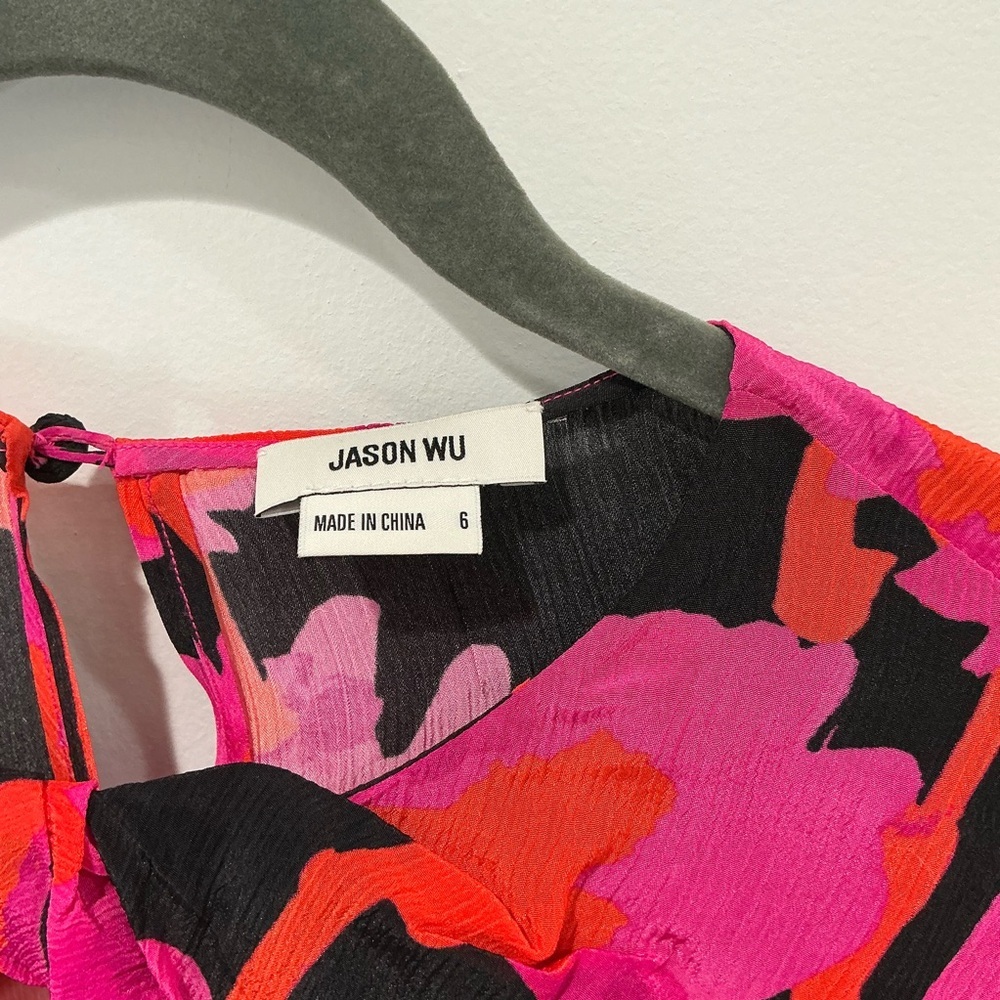 NWOT Jason Wu Cutout Gathered Floral-Print Crepon Mini Dress - Picture 8 of 9